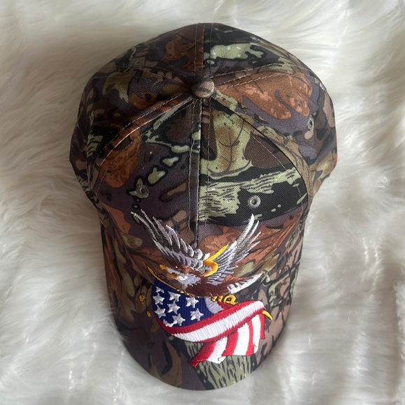 American flag and eagle camouflage baseball hat cap - Picture 7 of 13
